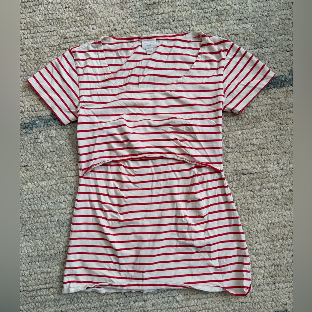 Boob Design - red striped nursing shirt